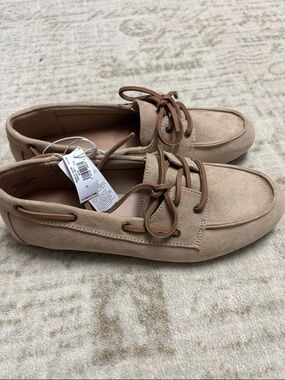 Old Navy Tan Suede Boat Shoes Flats